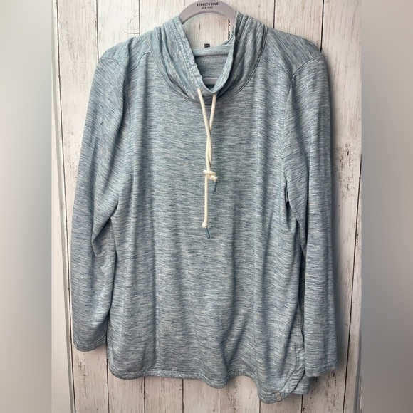 Light Blue Cowl Neck Pullover size XL - Picture 6 of 9